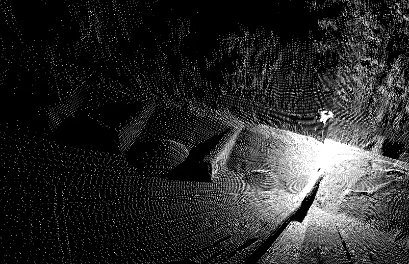 LiDAR occlusion created by bin walls