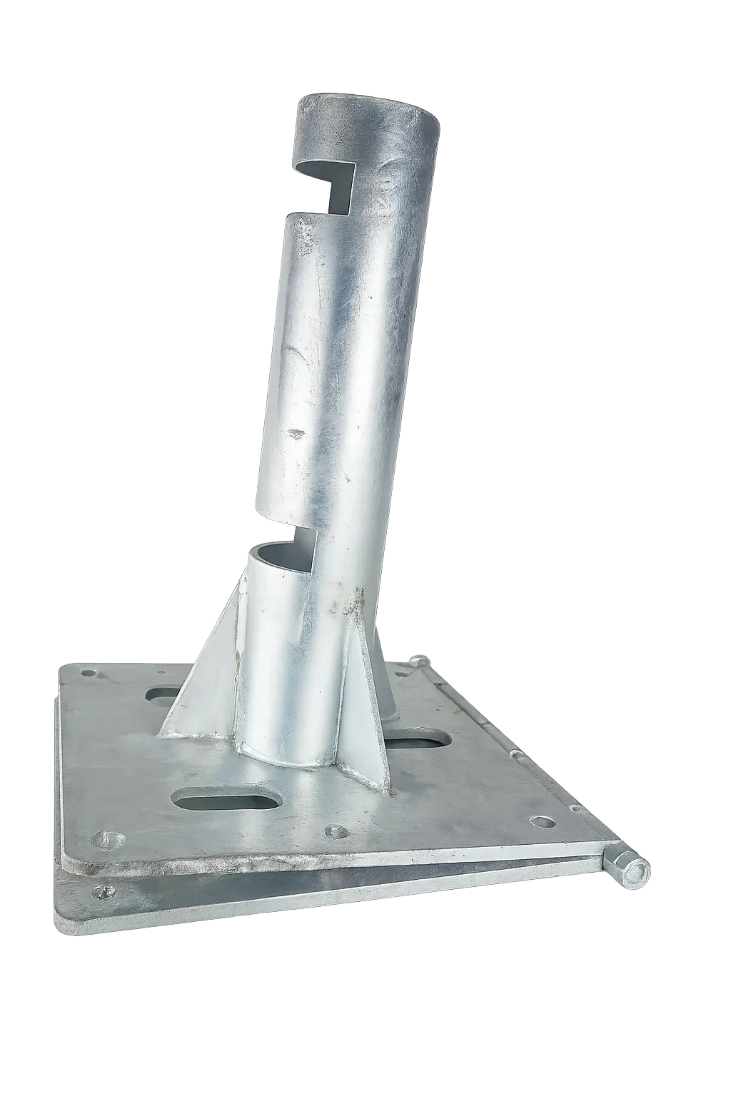 2 inch hinged EMT mounting base for anchoring an EOS2 sensor pole to concrete