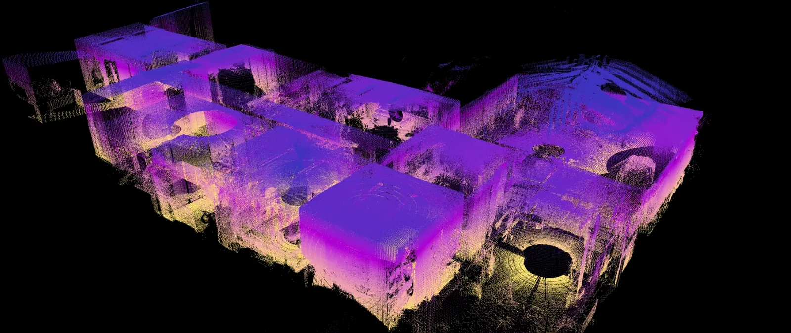 Interior office LiDAR point cloud from multiple merged EOS2 scans