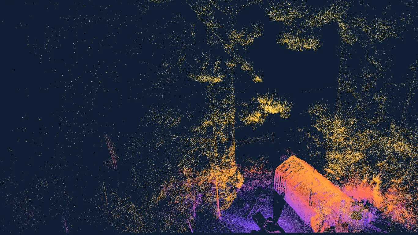 EOS2 LiDAR point cloud of a backyard for shed planning