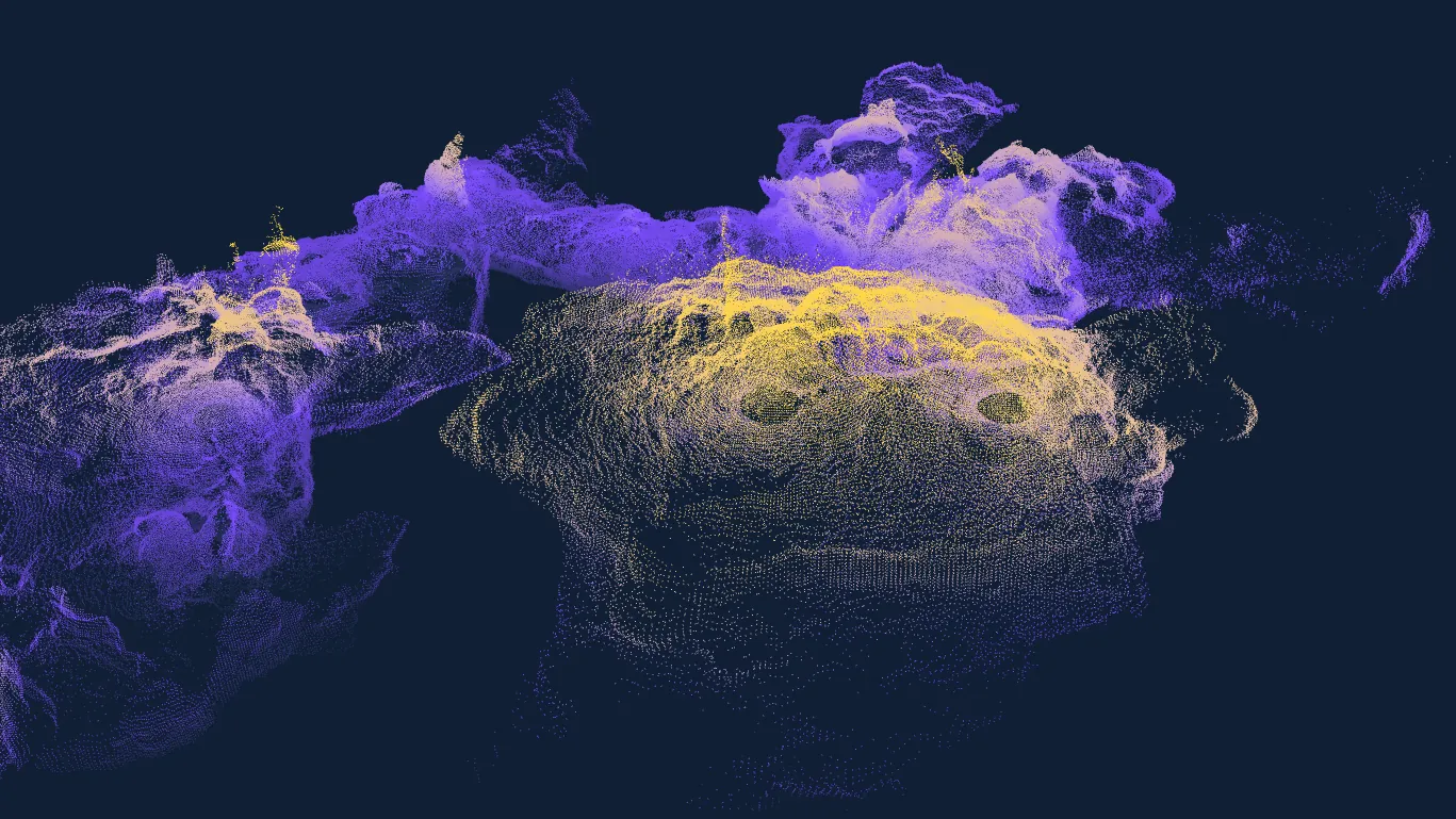 EOS2 LiDAR point cloud of cave chambers, built from individual laser distance measurements