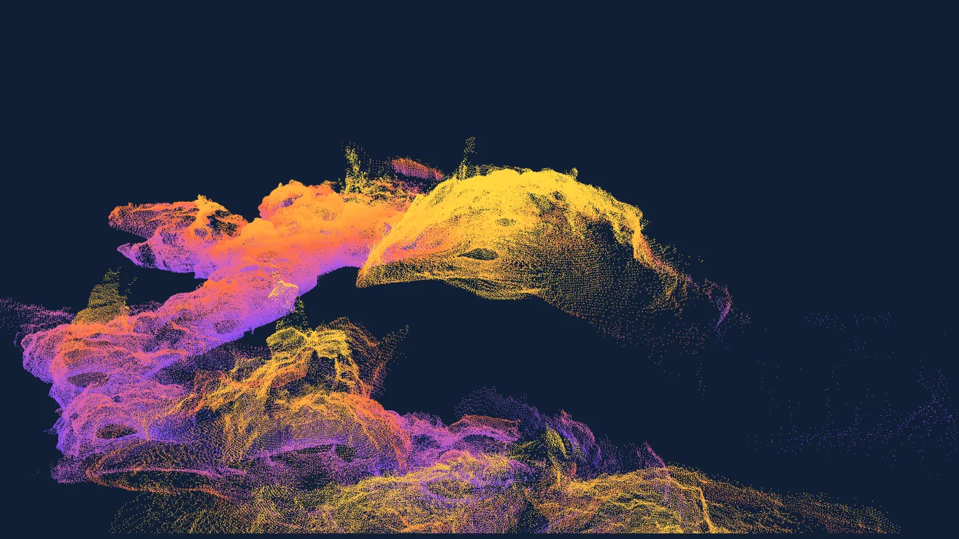 3D point cloud of a Bat Cave passage mapped with the EOS2 LiDAR sensor