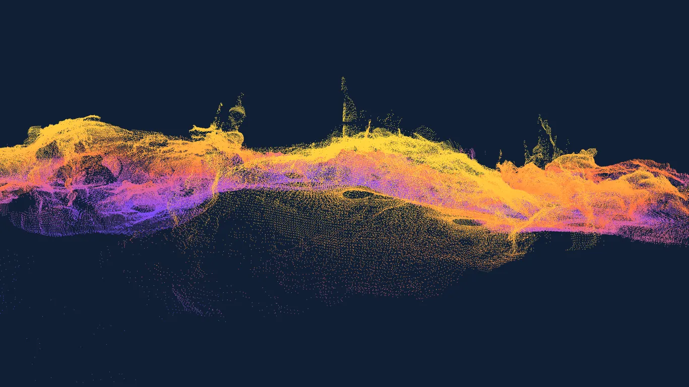 Side profile of the Bat Cave point cloud captured with the low-cost EOS2 3D LiDAR scanner